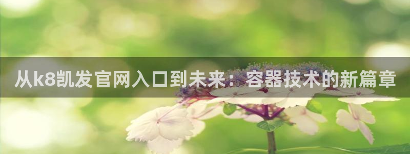 7790必发集团平台总代理：从k8凯发官网入口到未来：容器技术的新篇章